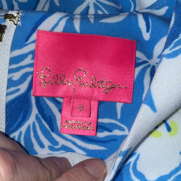 Lilly Pulitzer Dixey Stretch Shift Dress Lunar Blue EUC, size 6, NWOT - Picture 4 of 8